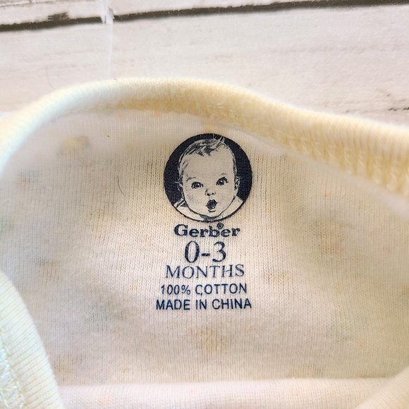 ♡ 5/$20 - Gerber Unisex Chicks Turtle Print Yellow Short Sleeve Bodysuit 0-3mo. - Picture 3 of 6